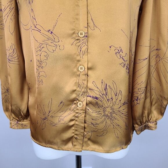 𝅺bishop & Young Jaclyn Button Down Blouse in Citrine Floral Small - Picture 5 of 16
